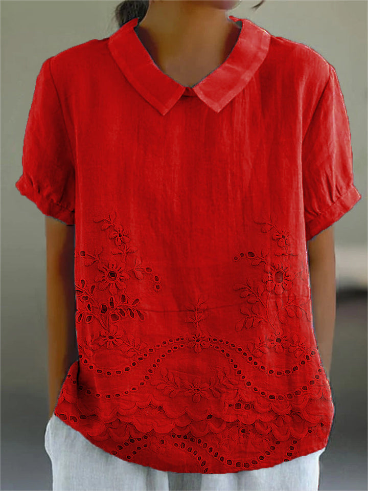Lily | Floral Embroidered Polo Shirt