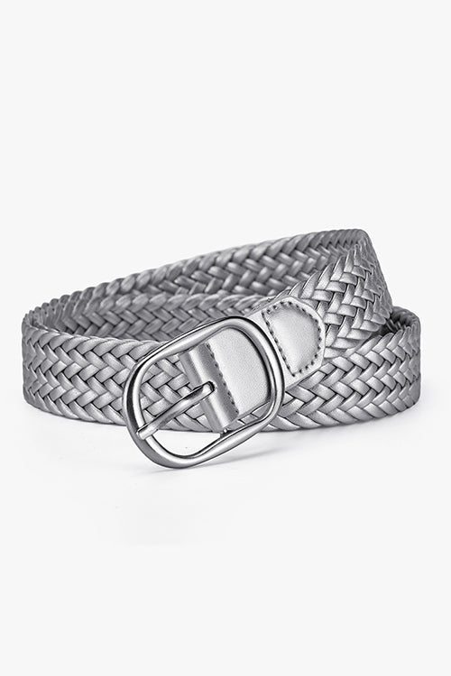 Margovil Faux Leather Metal Buckle Adjustable Braided Belt