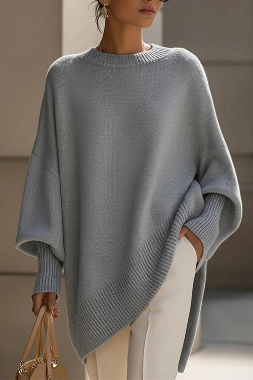 Margovil Crewneck Drop Shoulder Slouchy Pullover Sweater