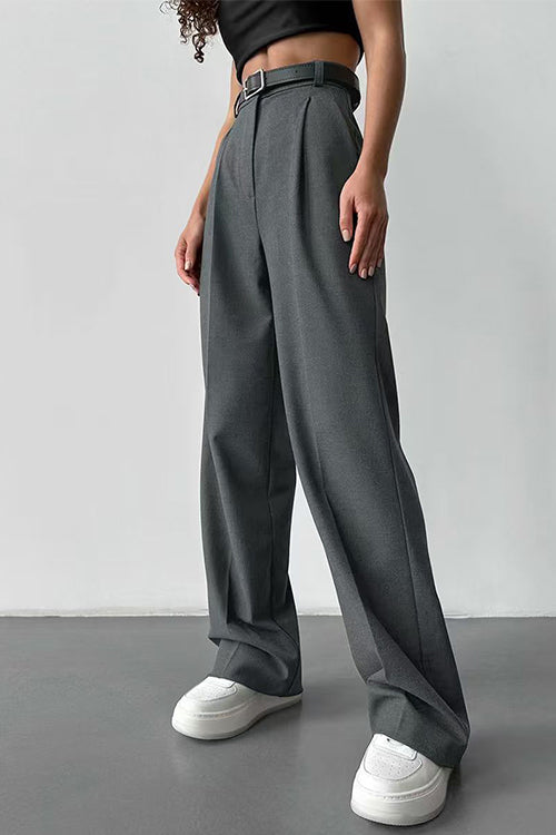 Margovil High Rise Pocketed Straight Leg Suit Pants