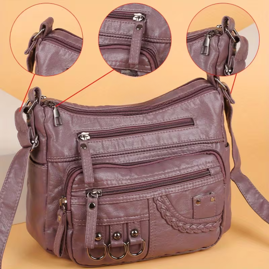Elara | Everything inside, nothing forgotten — Spacious Leather Shoulder Bag