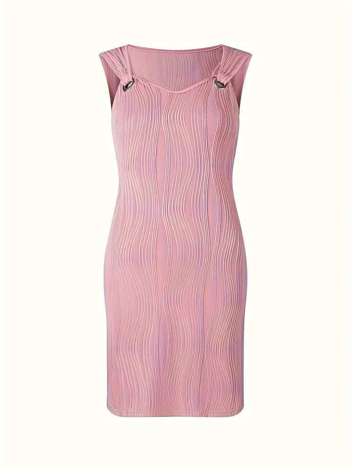 Mivelle | Solid V-Neck Sleeveless Mini Dress