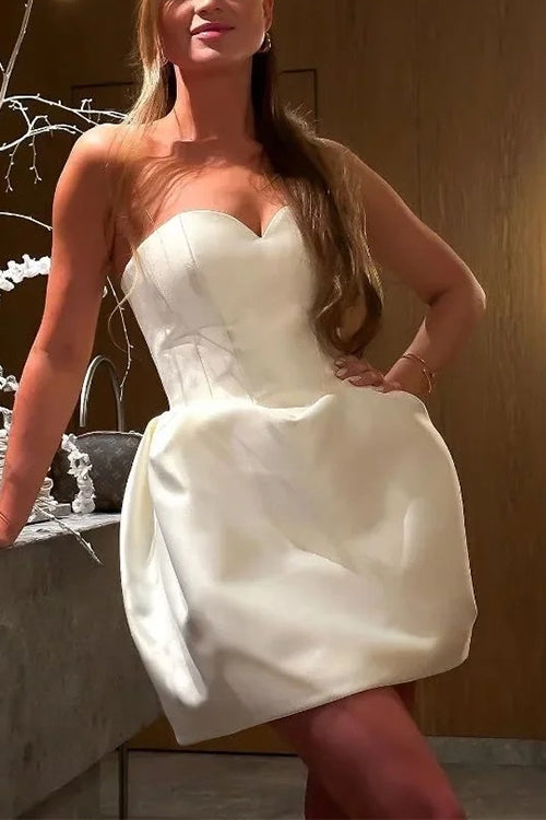 Margovil Sweetheart Neck Strapless Mini Party Dress