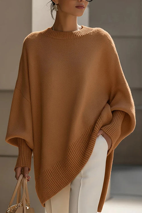 Margovil Crewneck Drop Shoulder Slouchy Pullover Sweater