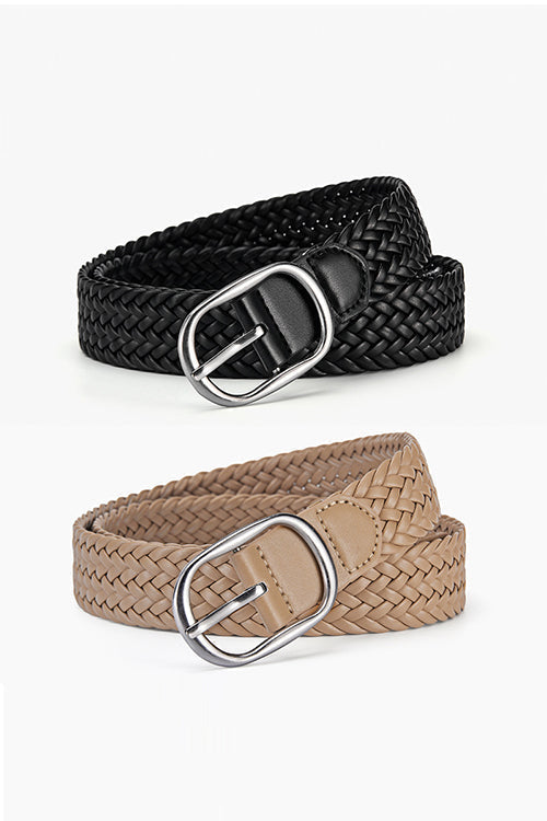 Margovil Faux Leather Metal Buckle Adjustable Braided Belt