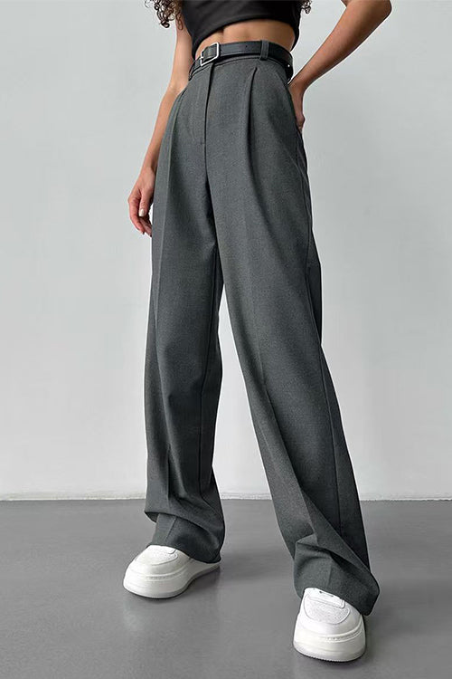 Margovil High Rise Pocketed Straight Leg Suit Pants