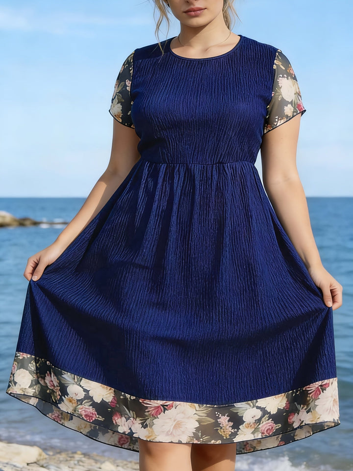 Natalie™ | Plus Size Elegant Floral Hem Dress