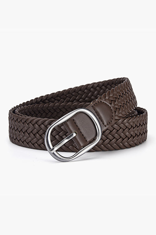 Margovil Faux Leather Metal Buckle Adjustable Braided Belt