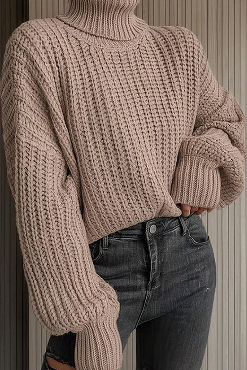 Margovil Turtleneck Drop Shoulder Comfy Pullover Sweater