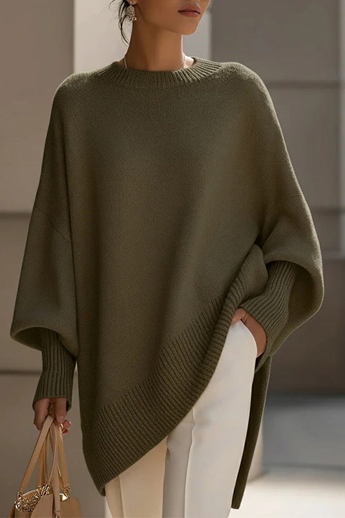Margovil Crewneck Drop Shoulder Slouchy Pullover Sweater