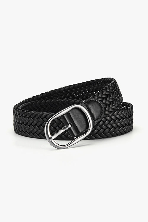 Margovil Faux Leather Metal Buckle Adjustable Braided Belt