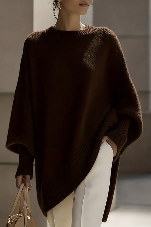 Margovil Crewneck Drop Shoulder Slouchy Pullover Sweater