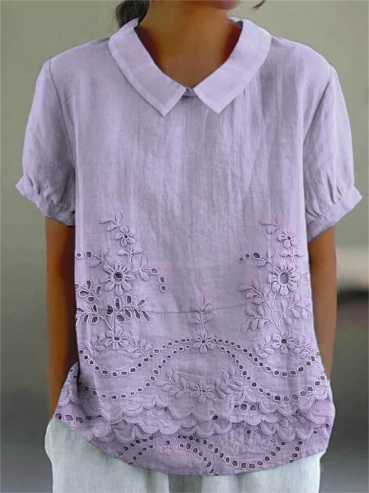 Lily | Floral Embroidered Polo Shirt