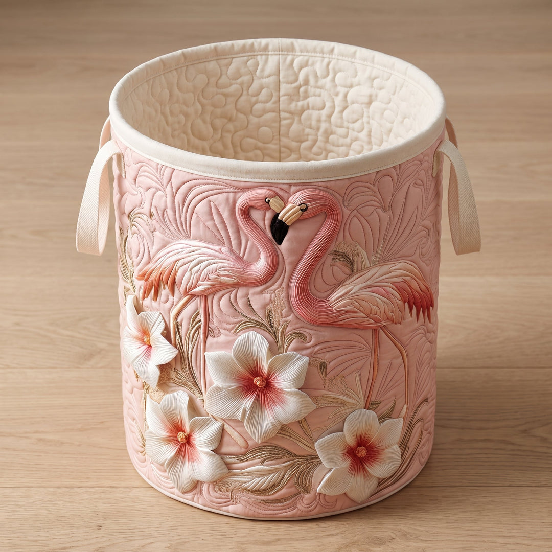 Floral Flamingo // Quilted Basket