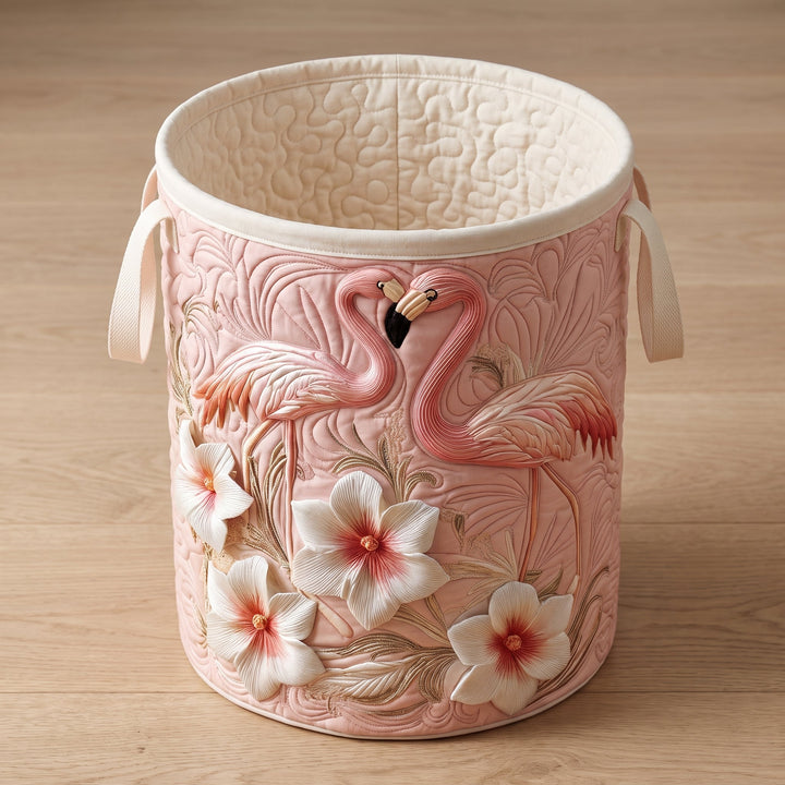 Floral Flamingo // Quilted Basket