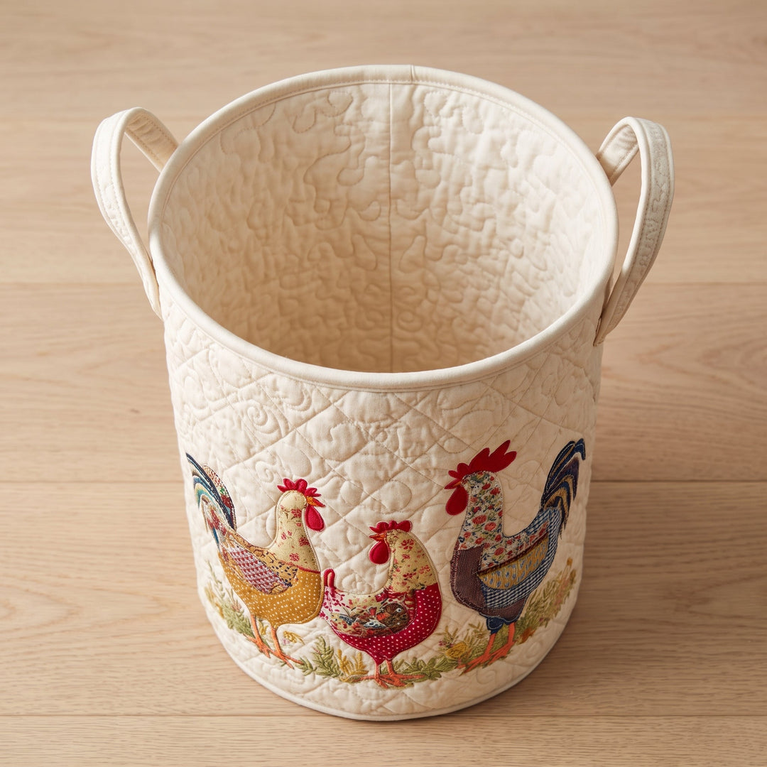 Cheerful Chicken Coop // Quilted Basket