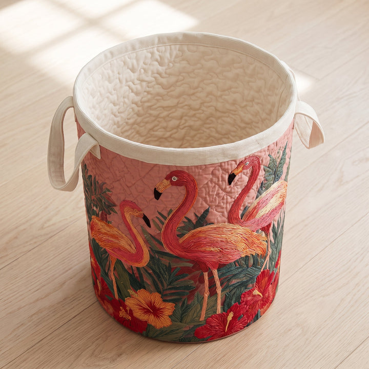 Flamingos in the Sun / Quilted Basket