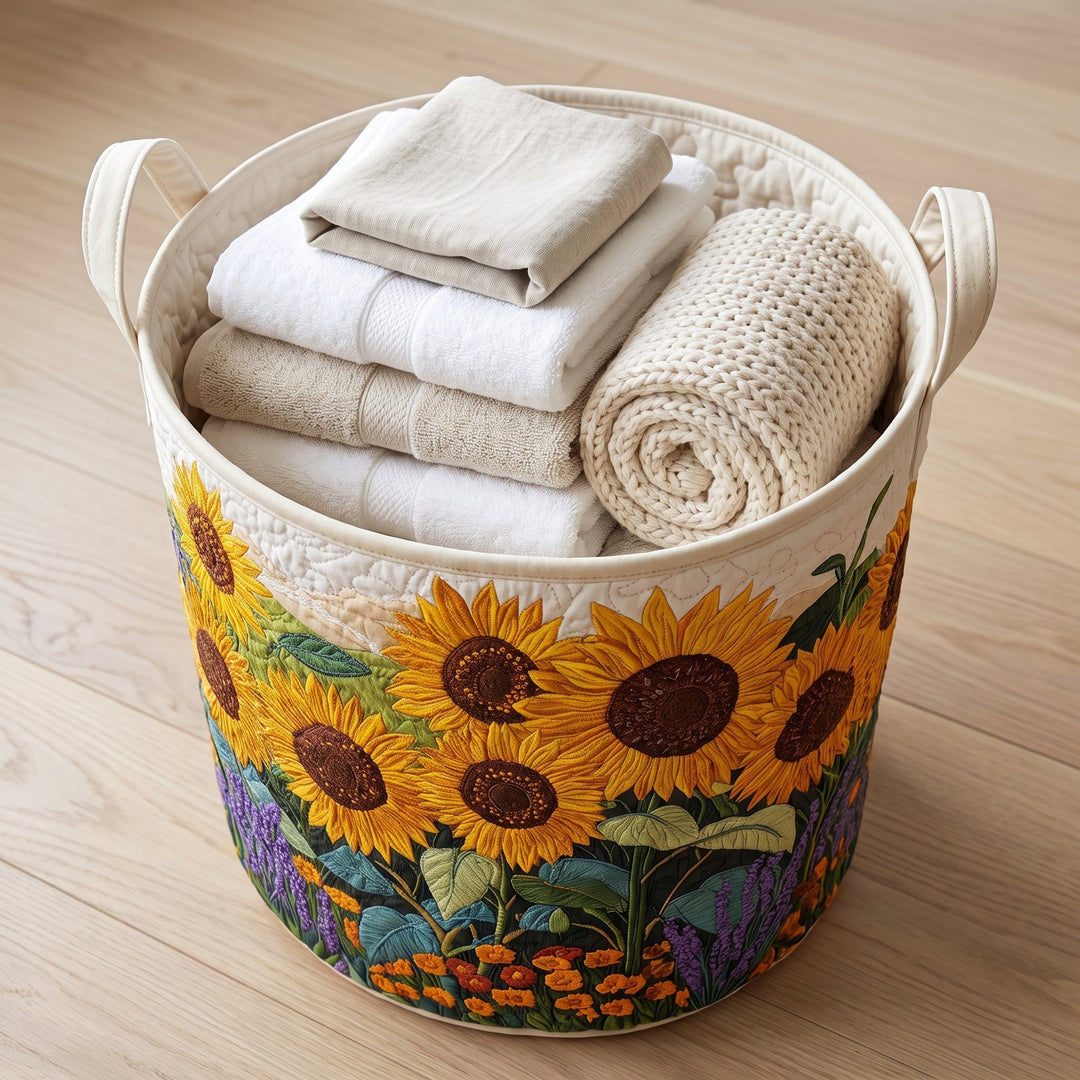 Sunflowers // Quilted Basket