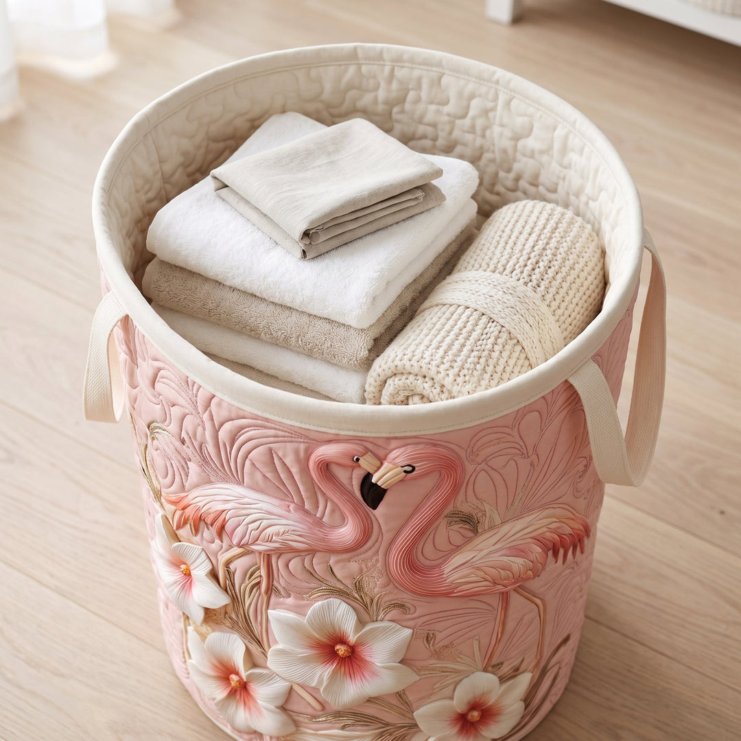 Floral Flamingo // Quilted Basket