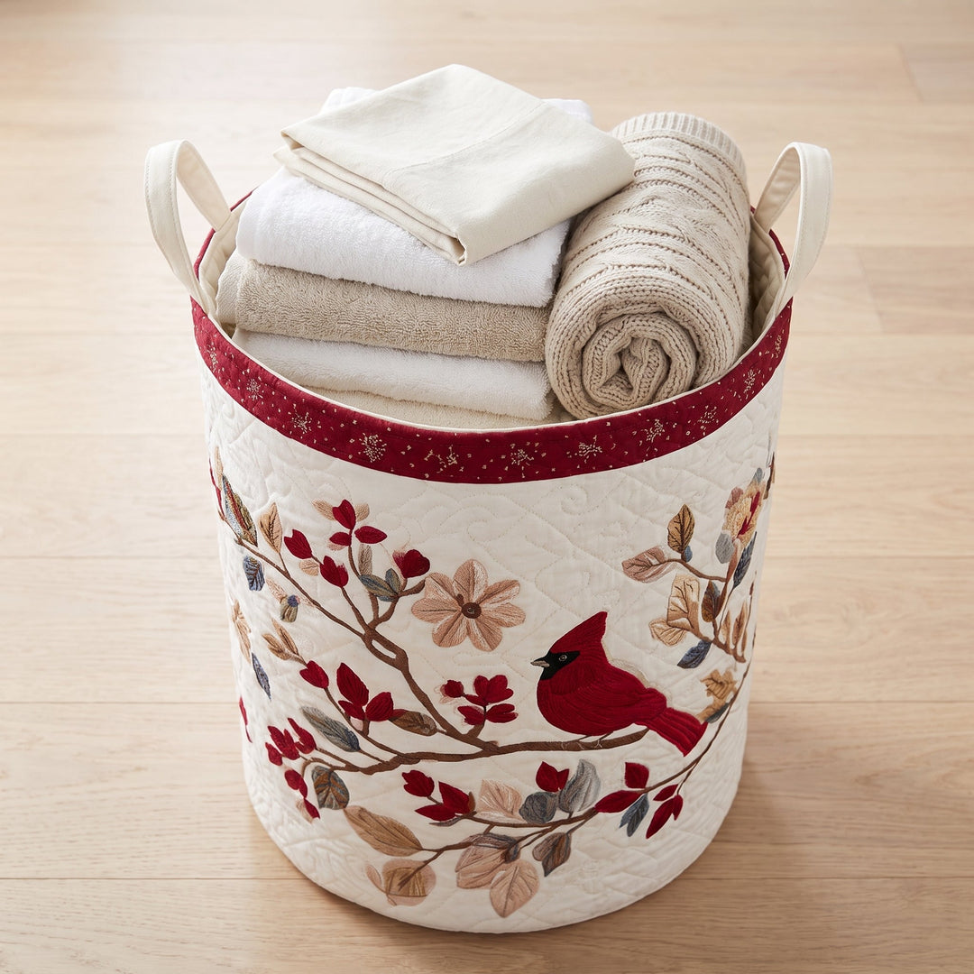 Carmine Leaves / Quilted Basket