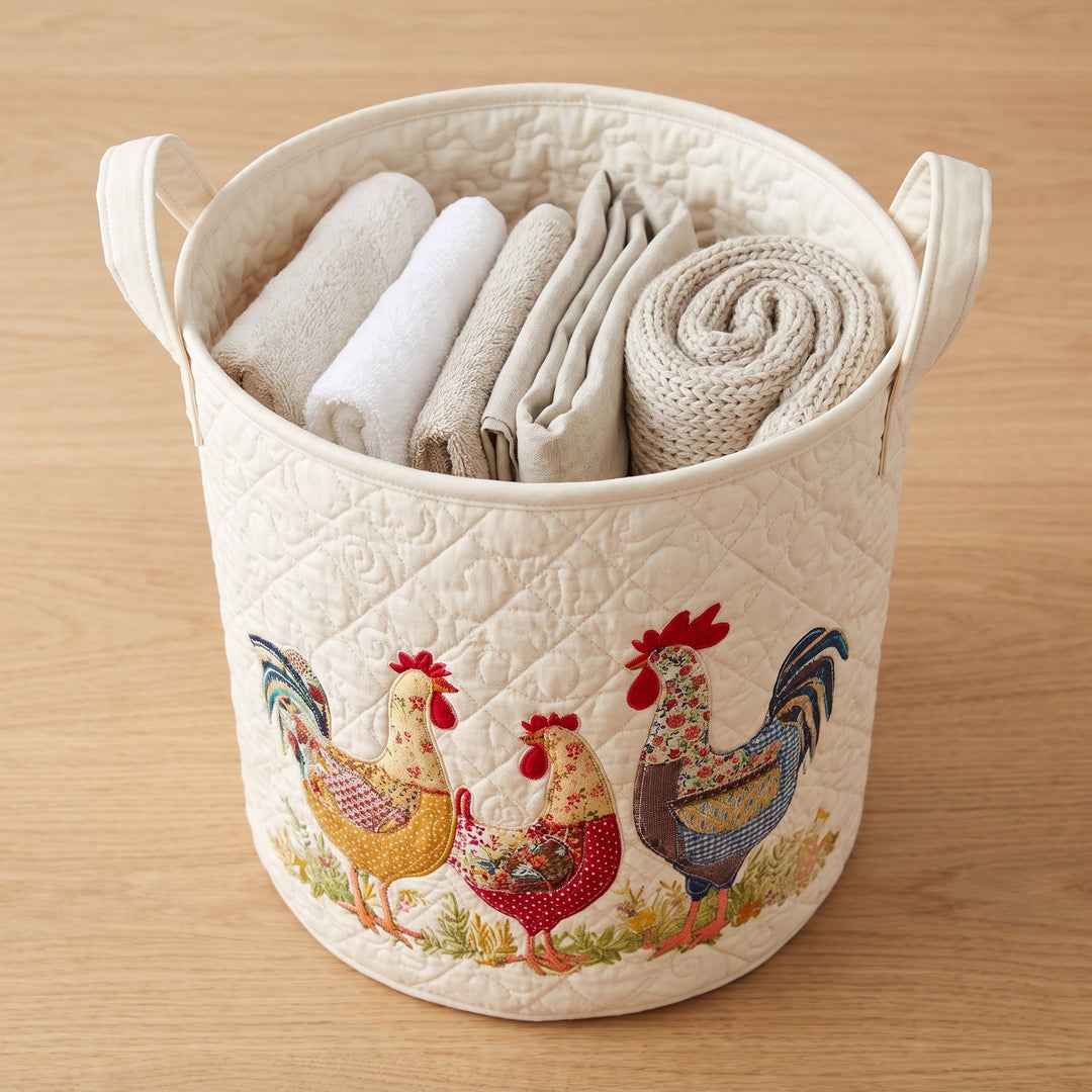 Cheerful Chicken Coop // Quilted Basket