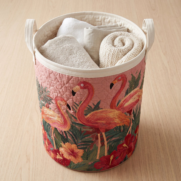 Flamingos in the Sun / Quilted Basket