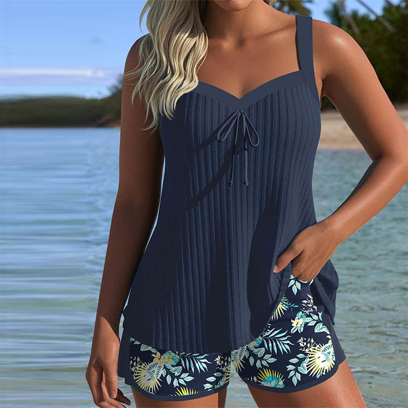 Lana® | Striped tankini with matching beach shorts