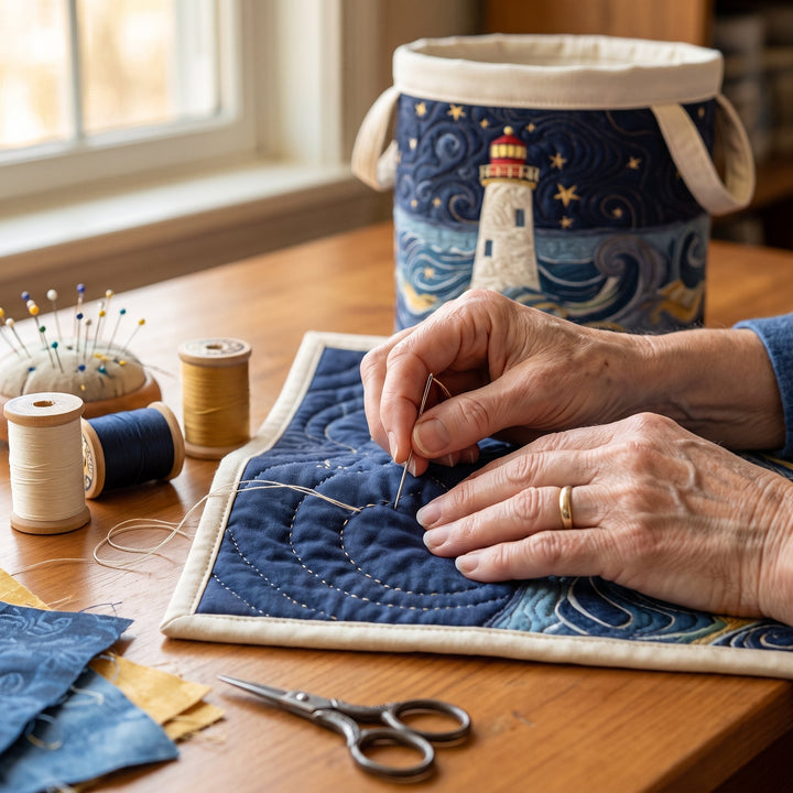 Lighthouse at Dusk Quilted Basket │ B1G1