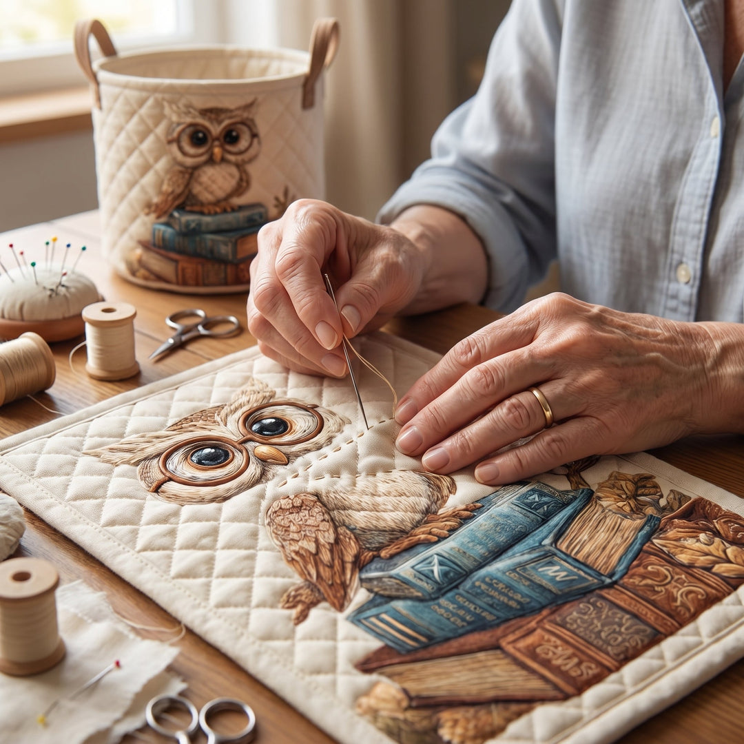 Owl // Quilted Basket