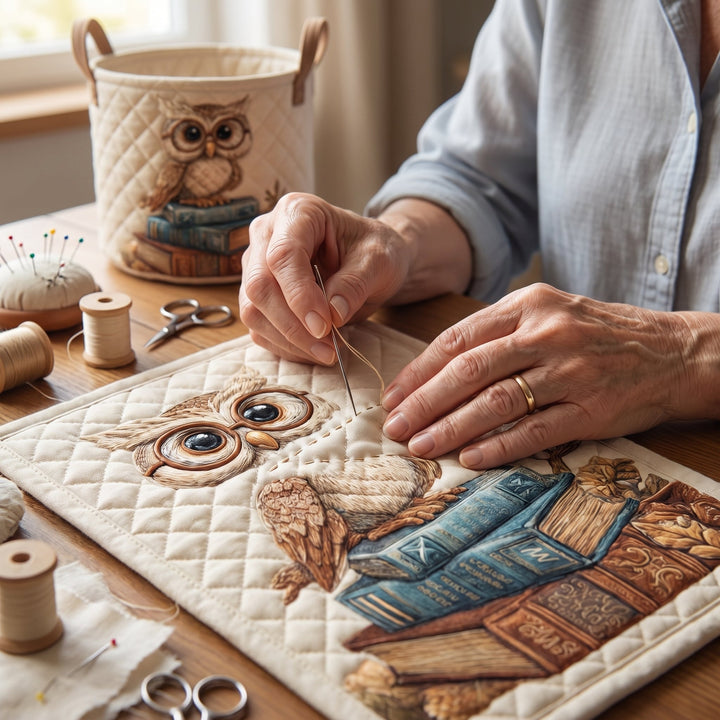 Owl // Quilted Basket
