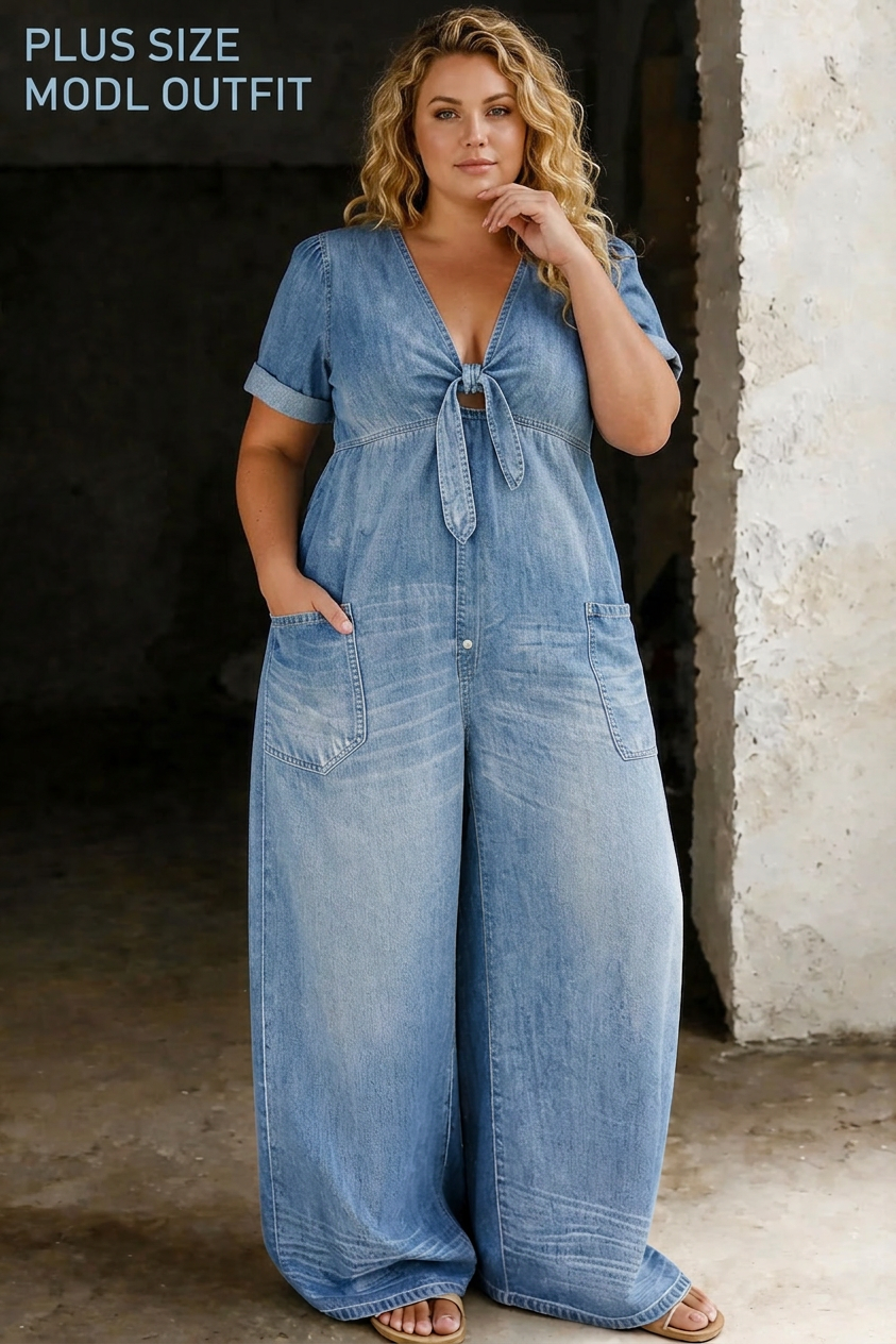 Maya | V Neck Short Sleeve Jumpsuit