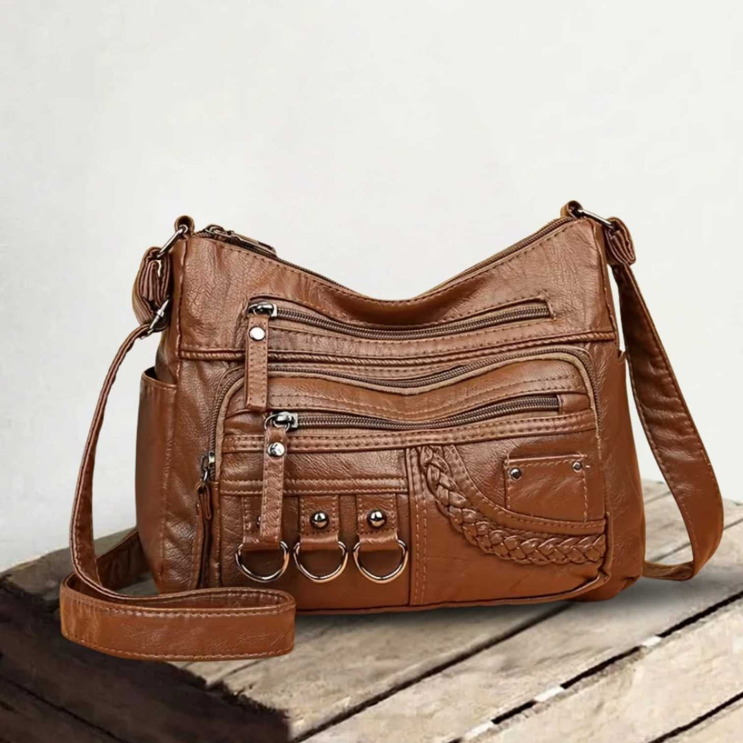 Elara | Everything inside, nothing forgotten — Spacious Leather Shoulder Bag