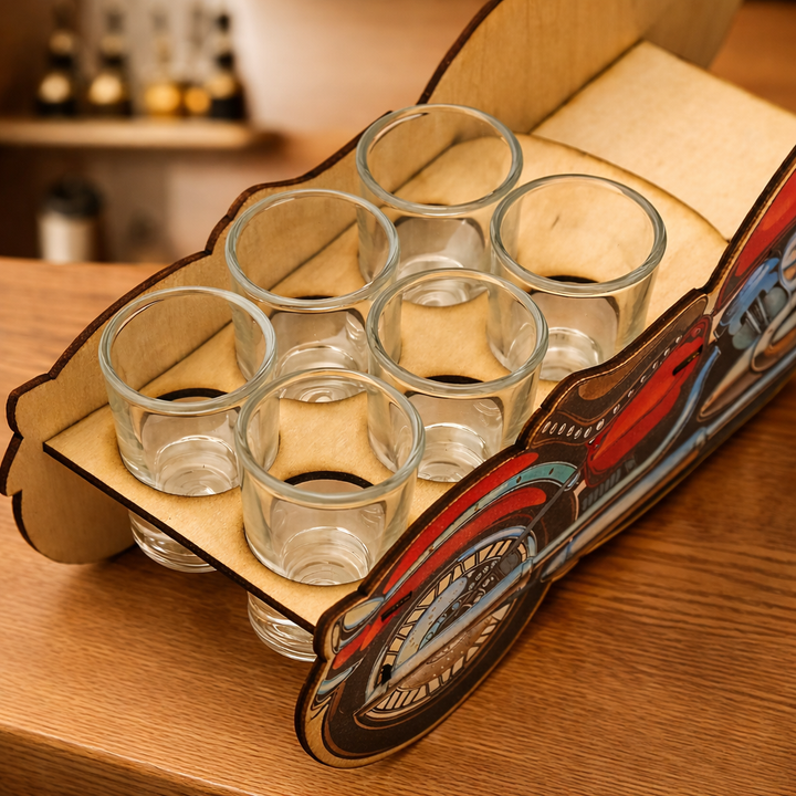Whiskey Bottle - Motorcycle Set Edition with Glasses