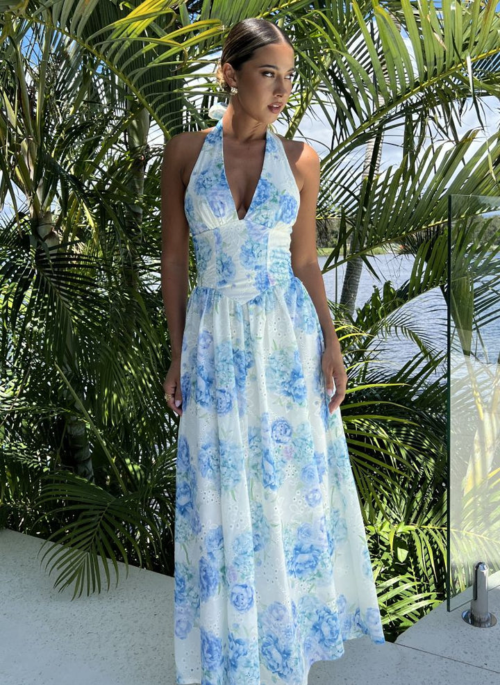 ABBEY DRESS - BLUE FLORAL
