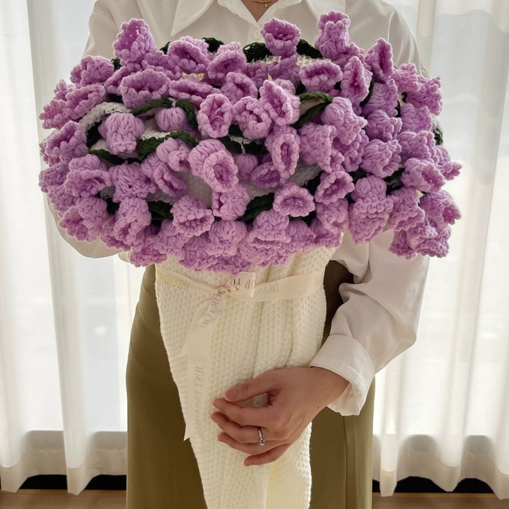 Knitted Flower Bouquet - Pink Daisies