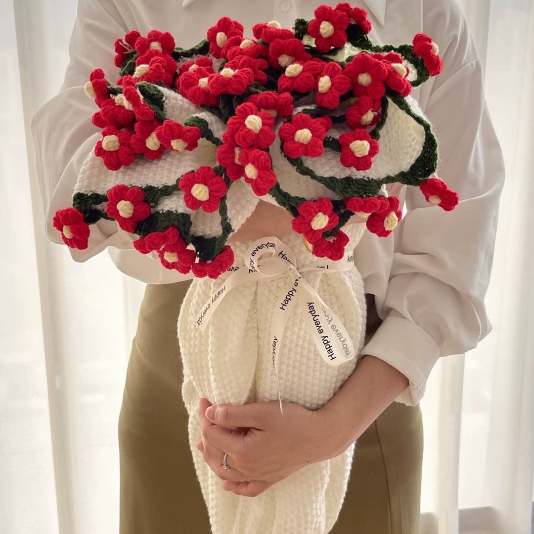 Knitted Flower Bouquet - Pink Daisies