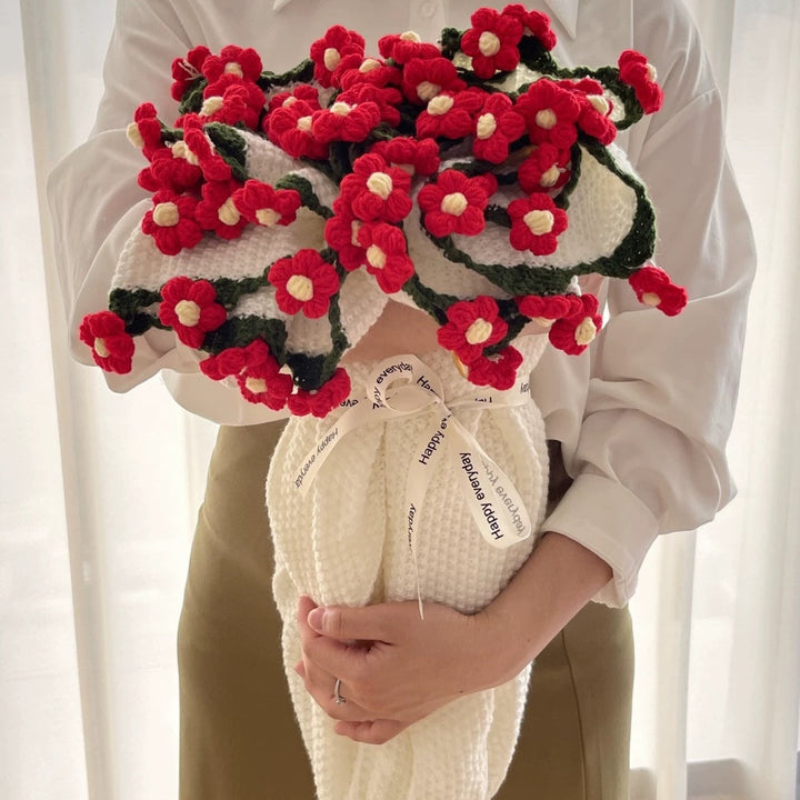 Knitted Flower Bouquet - Pink Daisies