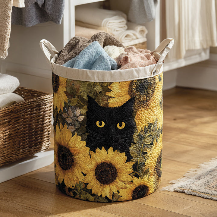 Black Cat and Sunflower Quilted Basket │ B1G1
