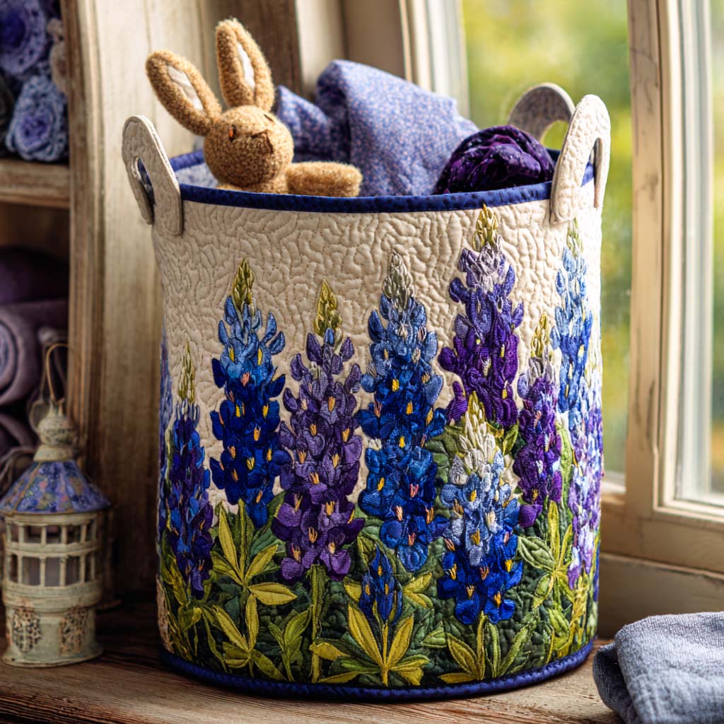 Blue Lupin // Quilted Basket