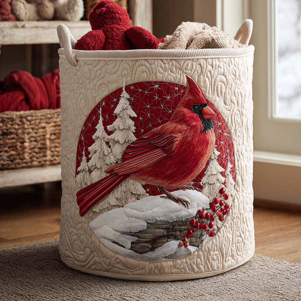 Cardinal Red Quilted Basket │ B1G1