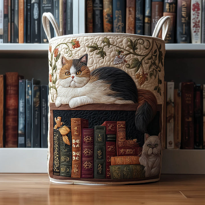 Cat Library / Quilted Basket