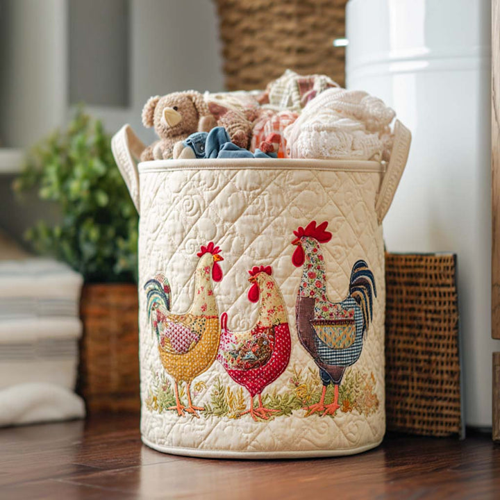 Cheerful Chicken Coop // Quilted Basket