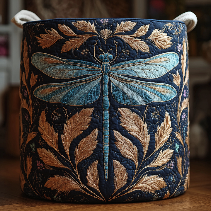 Colorful Dragonfly / Quilted Basket