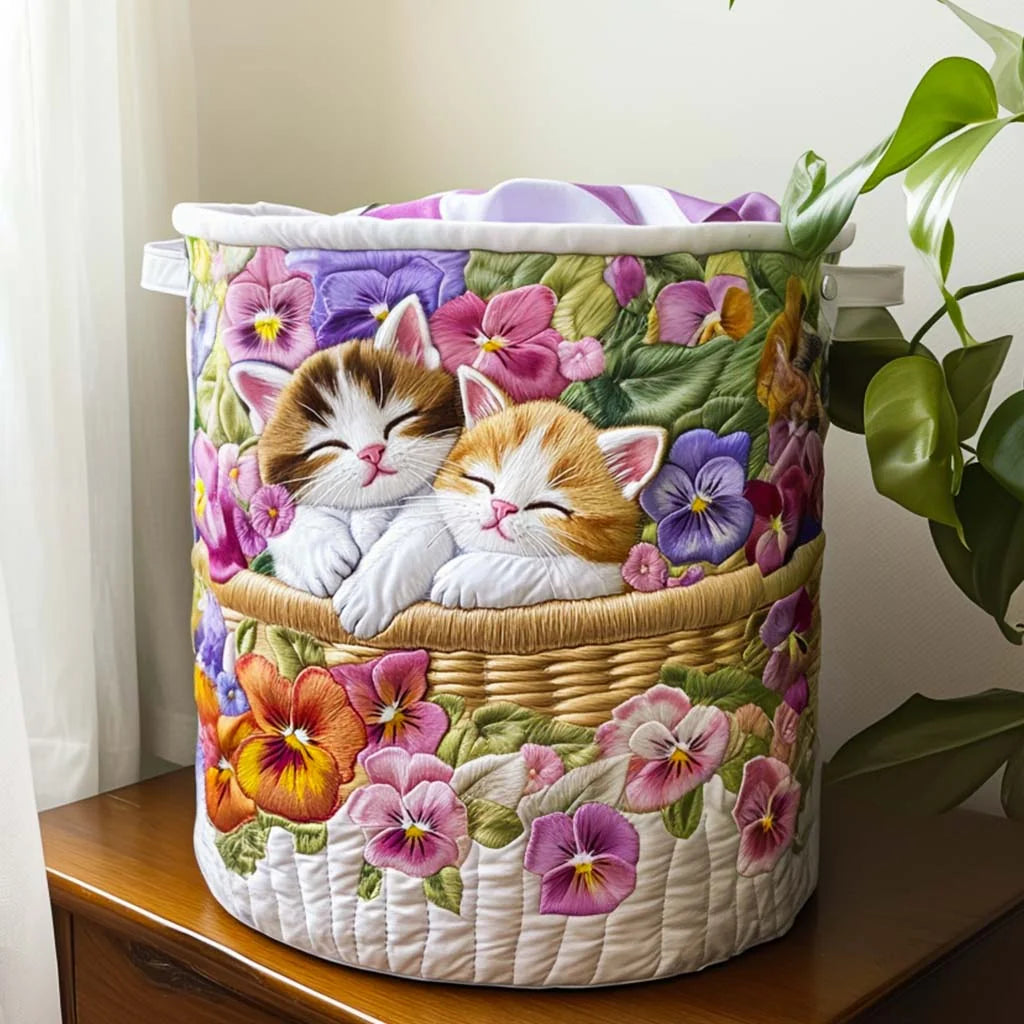 The Cat Lover's Basket – Handmade Quilted Laundry Basket