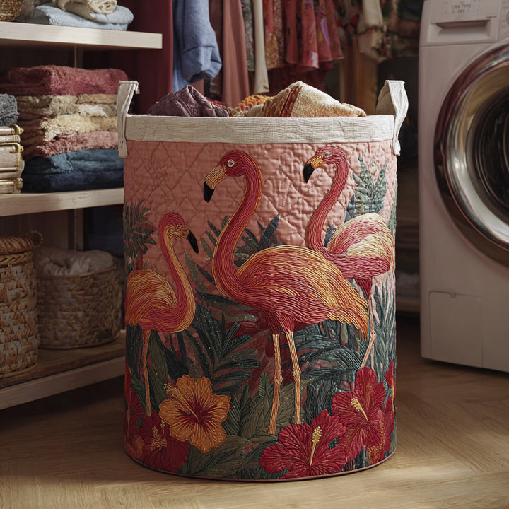 Flamingos in the Sun / Quilted Basket