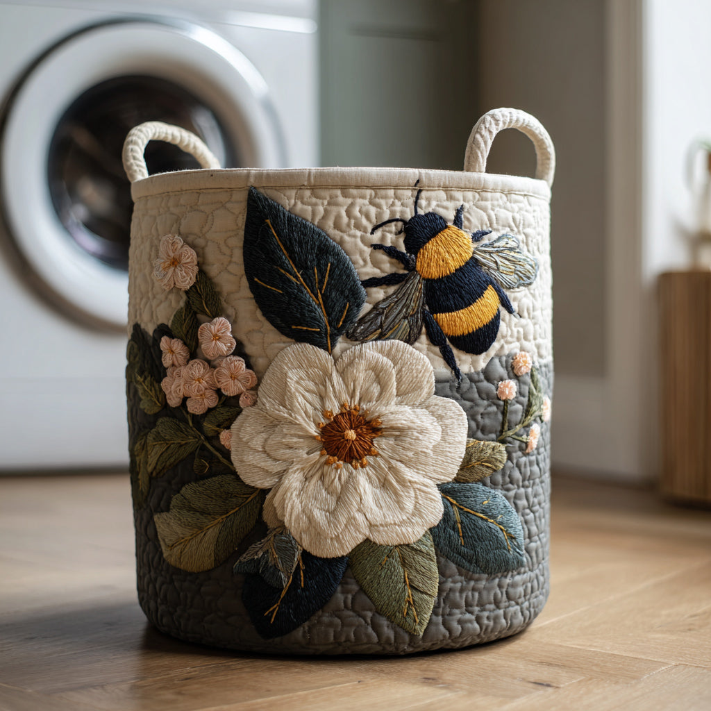 Floral Bee // Quilted Basket