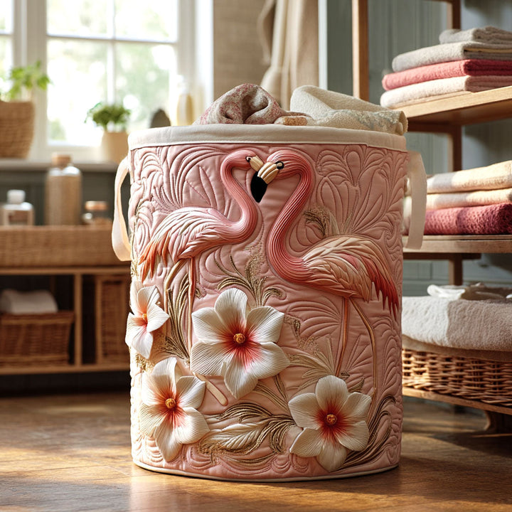 Floral Flamingo // Quilted Basket
