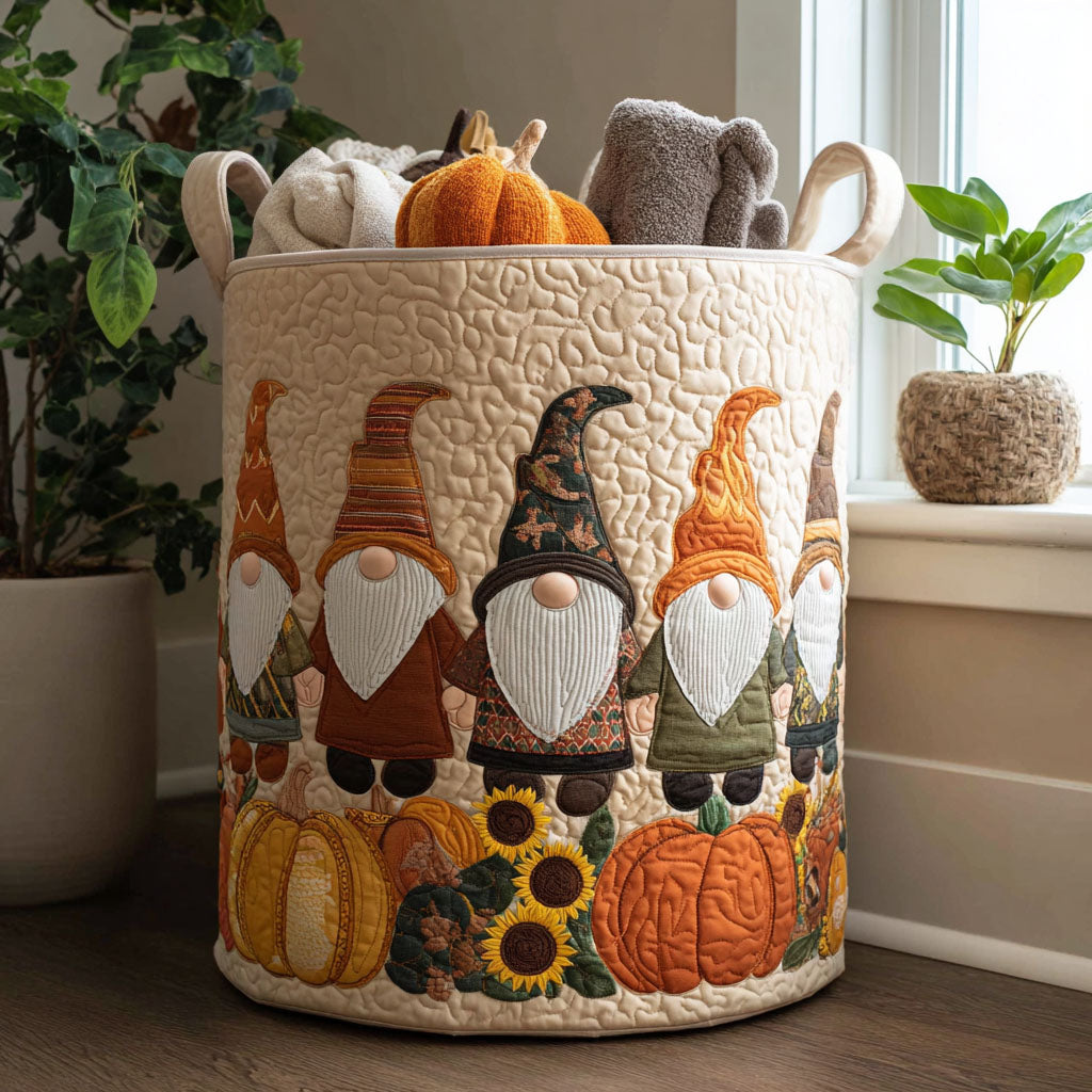 Gnome in the Pumpkin Patch Quilted Basket │ B1G1