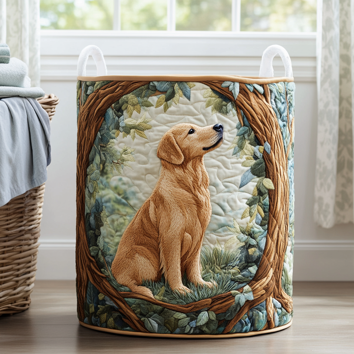 Golden Retriever Field // Quilted Basket