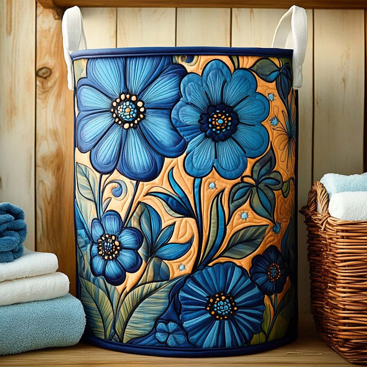 Indigo Flower Harmony / Quilted Basket